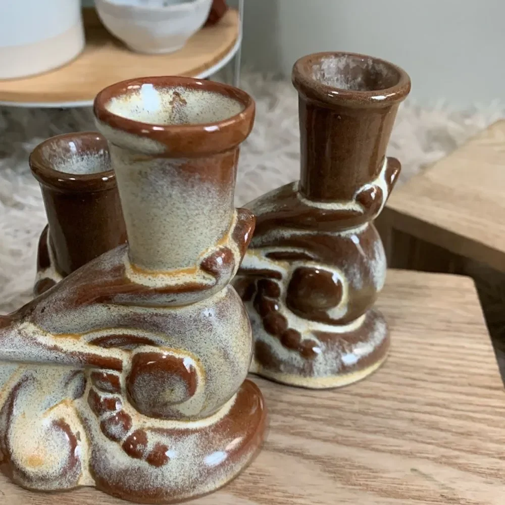 Vintage Frankoma Pottery 304 Candleholders *Note Not A‎ Matching Pair